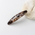 Minimalist leopard print spring hair clip with polished tortoiseshell pattern - Leopard White