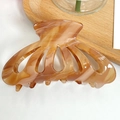 Elegante molletta per capelli da 8cm in acetato tartarugato con design ad arco traforato - Marrone Caramello
