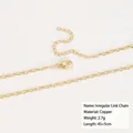 Detail of 18k gold plated copper O-chain necklace with lobster clasp and extension - 18K Gold Plated Irregular O-Chain