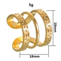 18K gold plated stainless steel ring with a triple-layered spiral and hammered texture - Adjustable Open / Gold