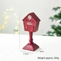 Miniature boîte aux lettres de Noël en résine rouge avec imprimé Merry Christmas et neige - Boîte aux Lettres Flocon de Neige Maison
