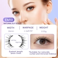 Magnetische Wimpern EM10 Elf-Stil 26mm Breite mit Clip für natürlichen Look - EM10 Natürlicher Elfenstil (Ohne Clip)