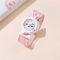 Cute pink cartoon rabbit kids watch with flexible silicone strap and analog dial - Rabbit 1