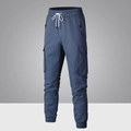 Pantalones cargo para hombre azul marino con cintura elástica y bolsillos - XS / Azul