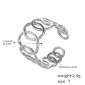 Silver stainless steel interlocking ring with minimalist hollow band design in size 7 - A516-Steel Ring