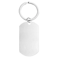 Silver brushed stainless steel rectangular keychain pendant for custom engraving - 49*28mm Brushed Silver Sharp Corner Dog Tag Keychain