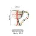 Hand-painted plaid ceramic goblet with fabric texture finish, 290ml capacity - Gingham Texture Goblet Mug