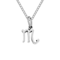 Silver stainless steel Scorpio zodiac symbol pendant necklace for women - Scorpio-Steel Color