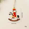 Nussknacker Reiter Weihnachtsbaumschmuck aus Holz, handbemalt rot und gelb, 14 cm hoch - Nussknacker-Soldat - Reitpferd