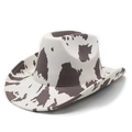 Cowboy hat with faux suede cow print texture and wide brim in western style - M (56-58cm) / Brown Cow Print