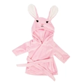 Pink plush bunny bathrobe with cute ears for 18 inch dolls and 45cm plush toys - Pink Rabbit
