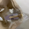 Purple floral hair clip with pink rhinestones and a gold metal alligator clamp style - Purple Pink Diamond