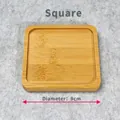 Square bamboo coaster with natural wood grain for DIY crafts and cups, 9cm size - 9cm Square Tray
