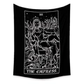 Dettaglio dell'arazzo dei tarocchi L'Imperatrice con design gotico bianco e nero - 73*95CM / L'Imperatrice