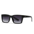 Gafas de sol cuadradas retro en negro con lentes degradadas y remaches de estrella - Montura Negra Lentes Doble Gris