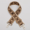 Ethnic bohemian geometric pattern shoulder strap with gold swivel lobster clasps - No. 489 Silver Hook
