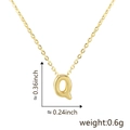 Detailed size chart for Letter Q pendant with 0.36 inch height and 0.6g weight metrics - Letter Q