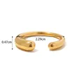 Minimalist irregular geometric open ring with polished gold finish and adjustable design - Streamlined Polished Open Style (JDR202240)