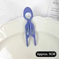 Paarse U-vormige haarspeld van 9 cm met minimalistisch ontwerp voor dagelijkse knotjes - Grote Visstaart Haarstok / Paars