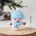 Cute snowman figurine with blue hat and scarf, holiday decor size 5x5.6cm - Soft Glue Christmas Blue Snowman