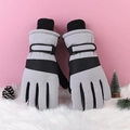 Guantes térmicos táctiles de invierno en gris y negro con correa de velcro ajustable - Talla única / Gris de Hombre