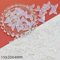 Macro view of pearlescent white fish tail charms for DIY jewelry 19x20x4mm - White Fish Tail