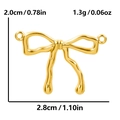 Golden 304 stainless steel bow pendant with dimensions 2.8cm width and 2.0cm height - Liquid Metal Style Bow / Gold