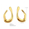 Orecchini a goccia dorati in acciaio inossidabile 304 con design scultoreo e traforato - Goccia Grande Astratta / Oro