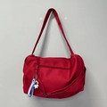 Sac de sport en toile rouge avec breloque astronaute et bandoulière réglable - Rouge + Astronaute
