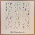 6 sheets of Dreamy Iris vintage floral PET stickers for scrapbooking and decoration - Dreamy Iris