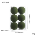 Set de 6 bolas de Navidad flocadas verde oscuro en caja transparente con dimensiones - 8CM (Juego de 6) / Verde (Tapa Vintage)
