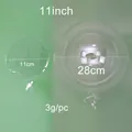 Transparent 11-inch BoBo balloon showing 11cm uninflated and 28cm inflated size - 11 Inch Bobo Balloon / Clear