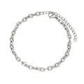Minimalist silver stainless steel chain bracelet with textured links and lobster clasp - Style 1 Silver Bracelet (17+5cm)