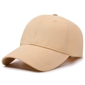 Minimalist beige cotton baseball cap in washed fabric with adjustable six-panel structure - Adjustable / Khaki