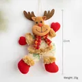 Brown reindeer Christmas doll ornament with red plaid body and 22cm hanging loop - Burlap Body/Plaid Hat / Style D Reindeer