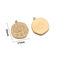 Golden stainless steel evil eye pendant showing front and back with 20mm dimensions - Large