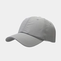 Side view of light grey quick-dry baseball cap with reinforced brim and breathable eyelets - Light Gray / Adjustable