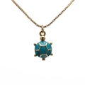 Collana a catena dorata con ciondolo a forma di tartaruga in smalto turchese - Blu