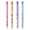 Set of 4 unicorn-themed erasable gel pens in pink, yellow, purple, and blue colors - Unicorn Style Set / Black Ink