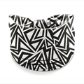 Elastic headband for women featuring a black and white geometric triangle pattern - Style 48