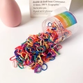 Bunte Kinder-Haargummis in einer transparenten Dose, hochelastisch und haarschonend - Dicke Regenbogen Serie (ca. 500 Stück)