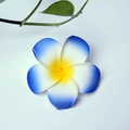 Artificial plumeria hair clip with yellow center and blue gradient foam petals - Blue Flower Head [4cm]