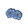 Spilla in smalto a forma di fiori blu con occhi viola per accessorio abbigliamento - Stile Occhio di Fiore Blu (QHXZ306)