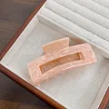 Pince à cheveux carrée en acétate rose marbré pour femme, accessoire élégant et large - Rose Gemme 10.5CM