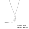 Detailed view showing pendant size 9.4x20.1mm and adjustable chain length 45+5cm - Hawthorn (9.4*20.1mm) / Steel Color Hawthorn