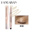Dual-ended champagne gold eyeshadow stick with blending brush and shimmer finish #02 - 2#