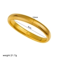Brazalete elástico texturizado de 10mm bañado en oro de 18K para mujer con 6cm de diámetro - 10mm (CK1072) / Dorado