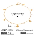 Gouden roestvrijstalen ketting met zeester schelp en parel lengte 38cm ketting - Gouden Schelp Parel Hanger Ketting (JDNW2405053)