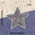 Silver star sequin patch for clothing, 9cm DIY embroidery accessory with shiny finish - Silver