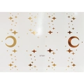 Tatuaje temporal dorado metálico con luna, estrellas y puntos de pecas ET301 - ET301 / Dorado